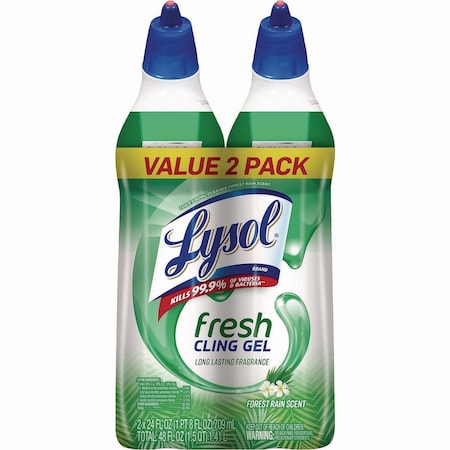 Lysol Cling and Fresh Toilet Bowl Cleaner, Forest Rain Scent, 24 oz, PK2 19200-98015